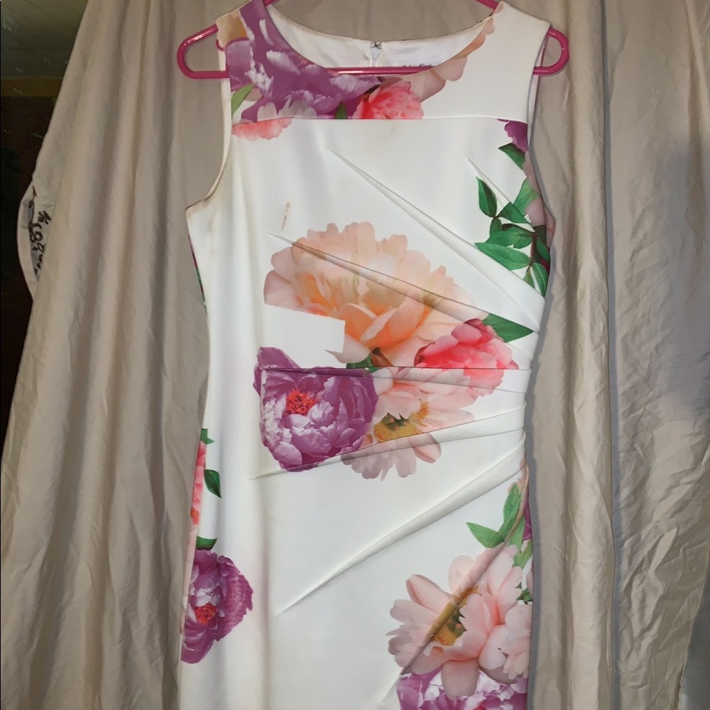 Calvin Klein knee length floral sheath dress